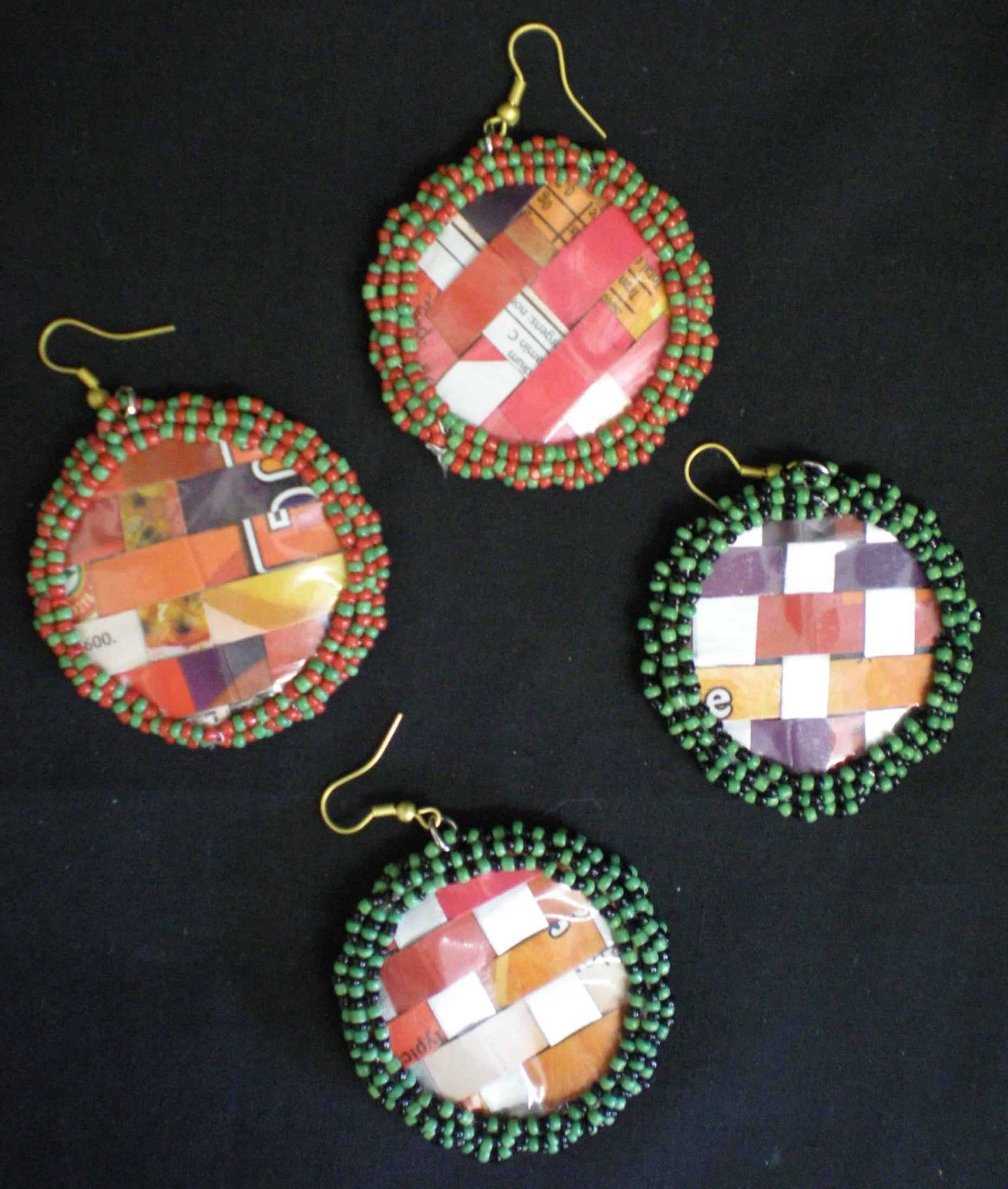 woven tetrapack earrings - African Home